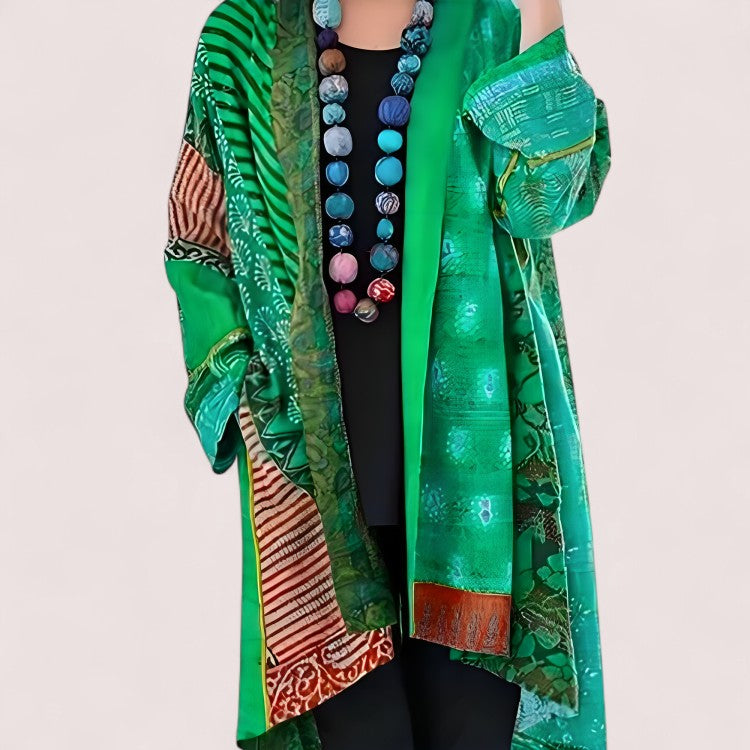Elira Stockholm™ | Konstnärlig Patchwork Kimono Jacka