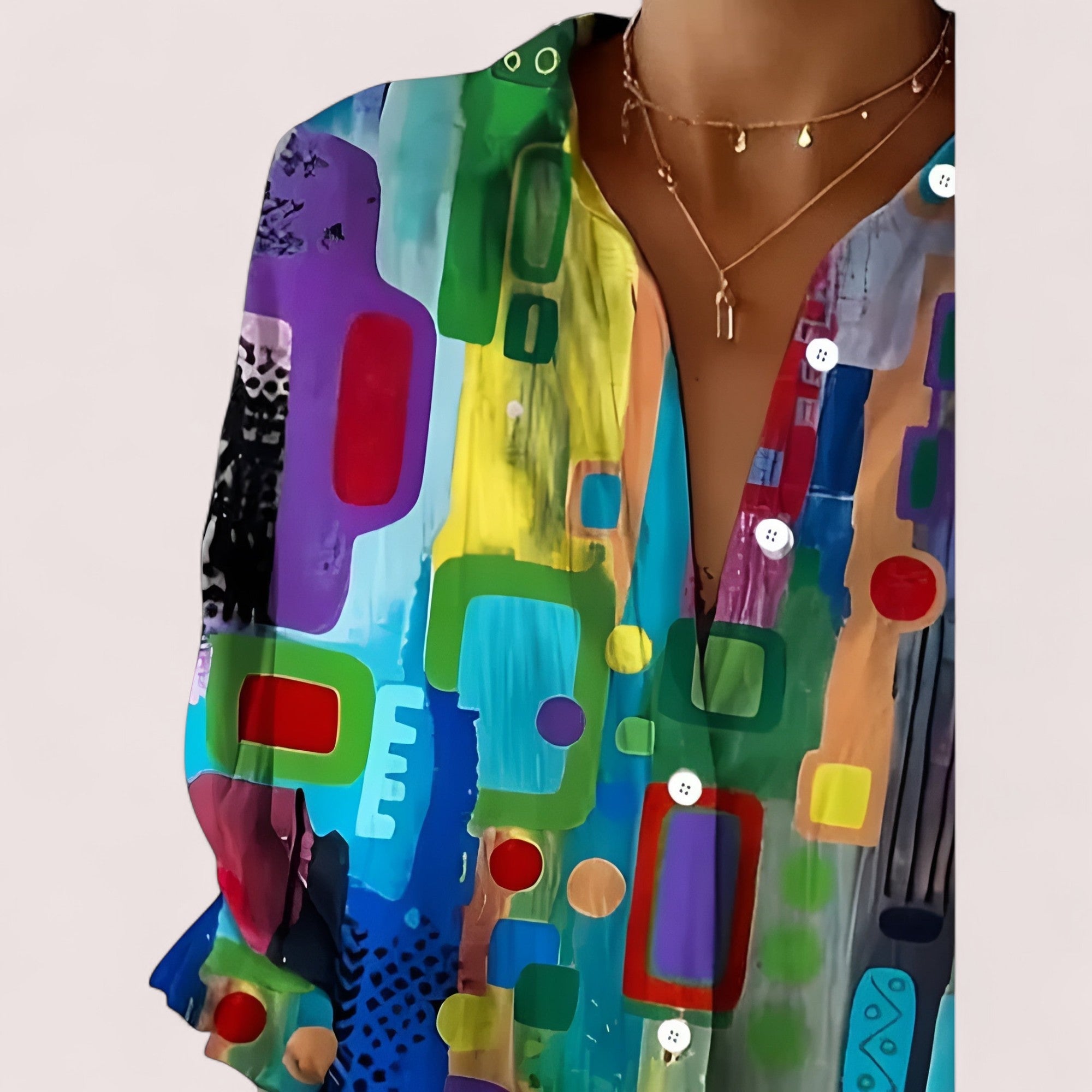 Elira Stockholm™ | Blus med geometriskt mönster