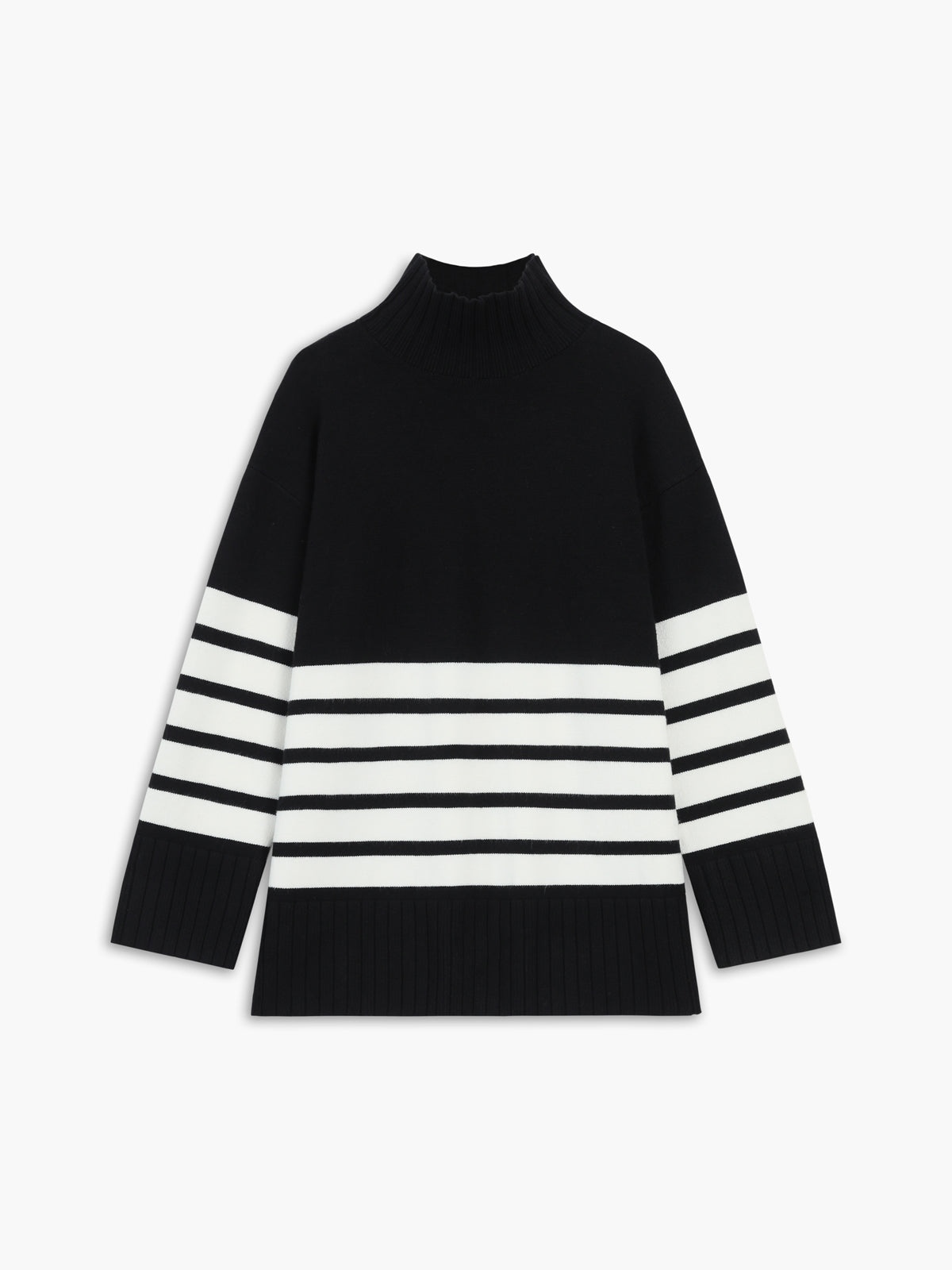 Elira Stockholm™ |  Randig Turtleneck Klänning/Tröja för Kvinna