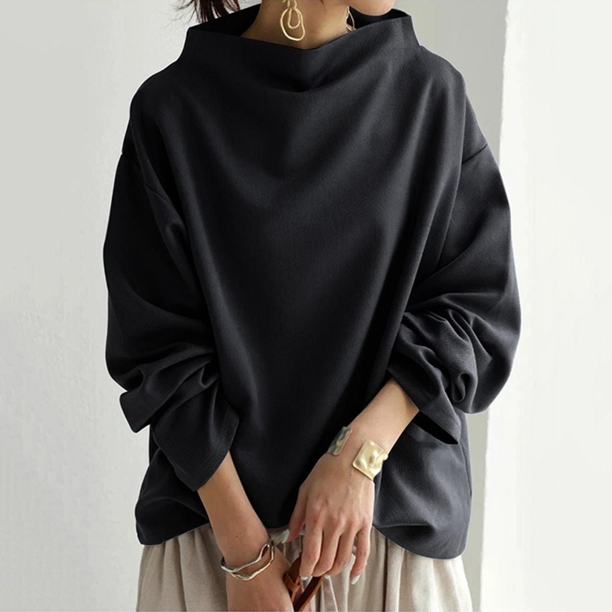 Elira Stockholm™ | Chic Tröja Med Hög Krage